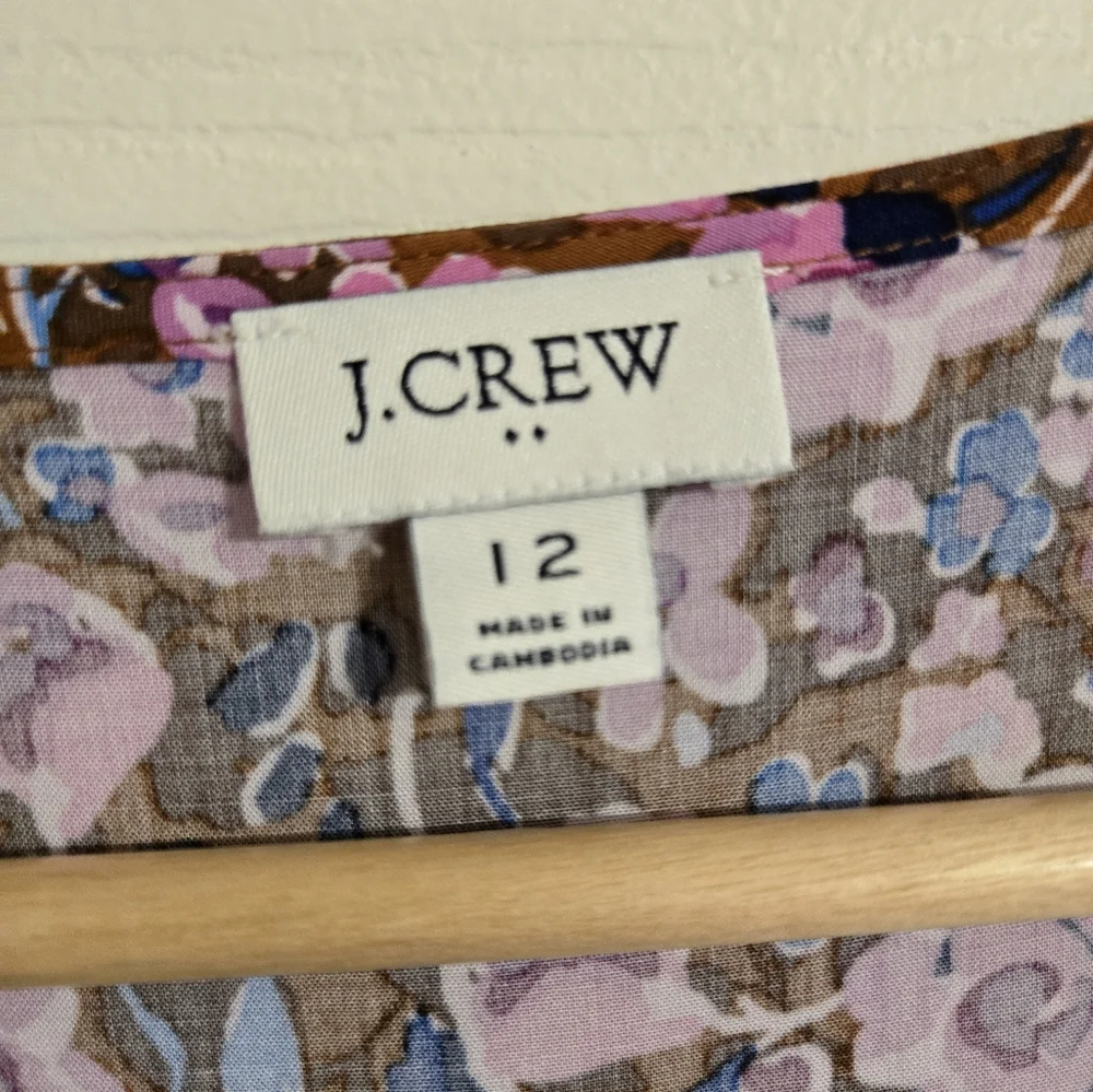 J. Crew Floral Pink , Brown And Blue Maxi Dress Size 12